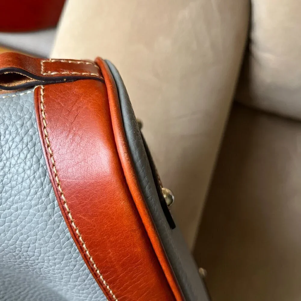 Dooney & Bourke Satchel Bag Zip Zip Dome Crossbody Pebble Grain Leather Oyster